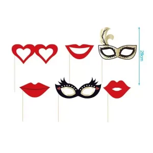 Complementos Photocall Rojo 6pcs