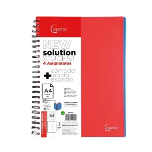 Cuaderno A4 120H y 4 Tapas