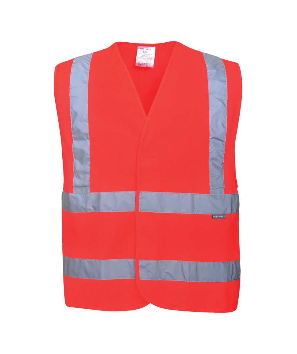 CHALECO ALTA VISIBILIDAD NARANJA PORTWEST C474 DOS BANDAS - Imagen 4