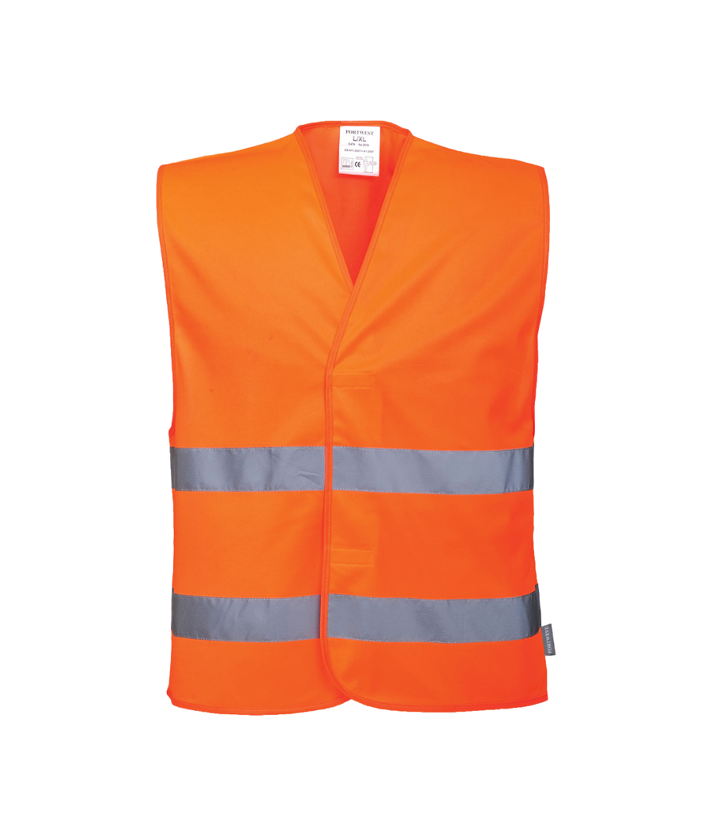 CHALECO ALTA VISIBILIDAD NARANJA PORTWEST C474 DOS BANDAS