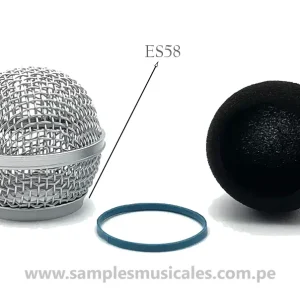 REJILLA PARA MICRÓFONOS METAL PLATEADO CON FRANJA AZUL SAMPLES ES58