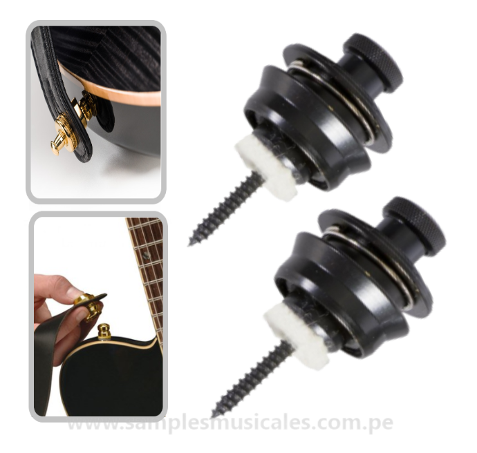 STRAP LOOK SEGURO PARA CORREA DE GUITARRA X 2 UNIDADES HENNESSEY NSL7200 4689D - Imagen 3